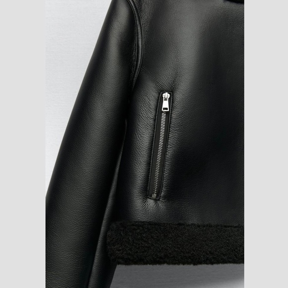 Zara fur lined leather jacket - Picture 7 of 7